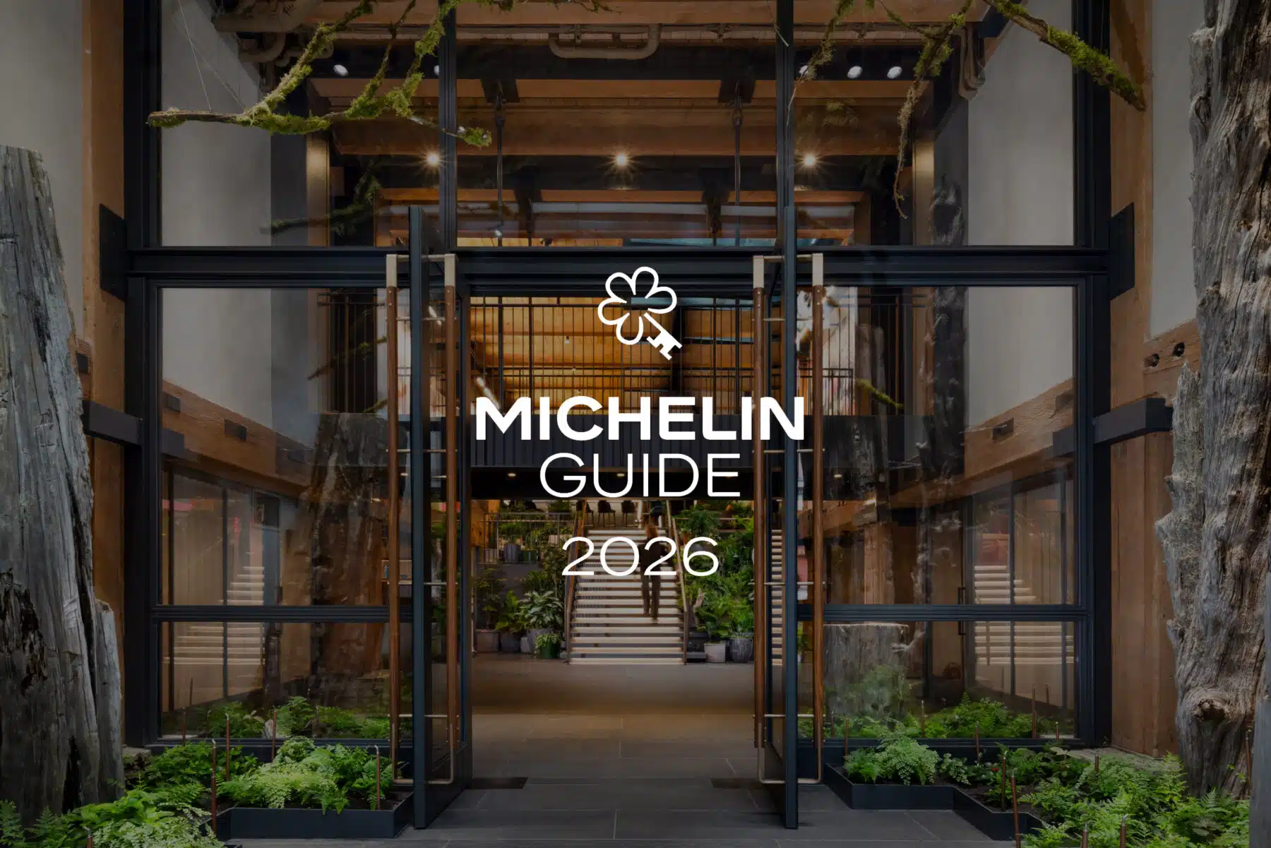 Inside view of the lobby with MICHELIN Guide One Key 2026 logo overlay